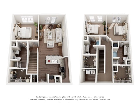 Floor plan for 3 beds, 3 baths, 1571 sqft